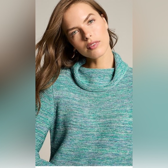 NWT J.Jill Quiet Luxury Tweed Color-mix Pullover Sweater Blue size Medium - Picture 2 of 10